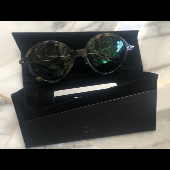 DIOR 2023 FASHION FORWARD COLOR IS  “GREEN” RUNWAY FOLIAGE ROUND SUNGLASSES - Picture 7 of 16